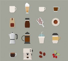 咖啡杯咖啡元素图标矢量素材