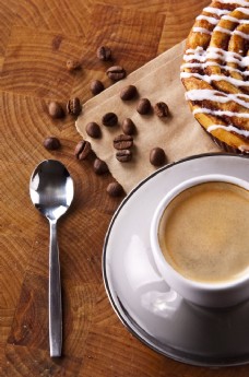 咖啡杯香濃咖啡與點心图片