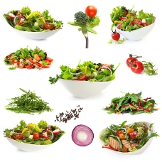 蔬菜与蔬菜沙拉美食图片