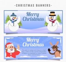 2款卡通圣诞节banner矢量素材