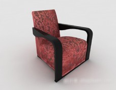 红色纹理单人沙发3d模型下载