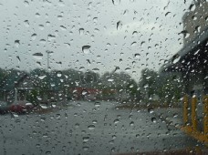 滴落在车窗的雨滴