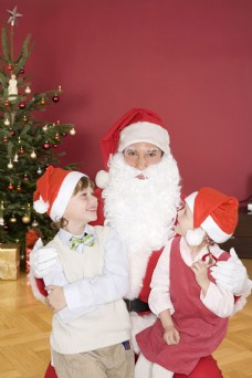 儿童圣诞圣诞老人与儿童图片