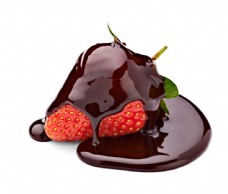 浇上巧克力的草莓图片