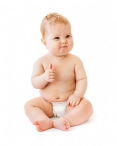 孩子竖着拇指的婴儿图片