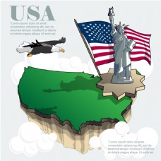 美国旅游地图素材