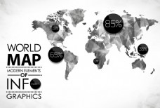 科技世界黑白科技式世界地图背景矢量素材