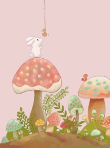 蘑菇主题插画设计