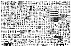 1000多个黑白灰图形图案矢量