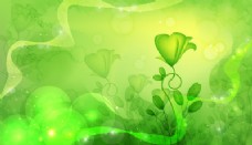 抽象设计荧光绿色抽象花卉设计