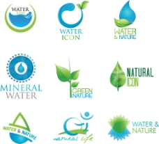 环保水滴绿叶标志图片