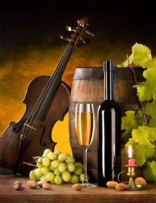 果蔬干果葡萄和葡萄酒图片