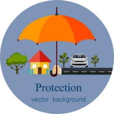 INTELNET概念产权保护概念背景设计与保护伞自由向量