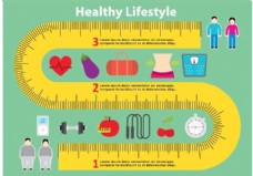 健康饮食健康测量带矢量背景
