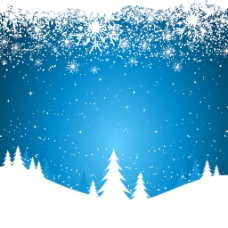 圣诞蓝色背景与白色雪花