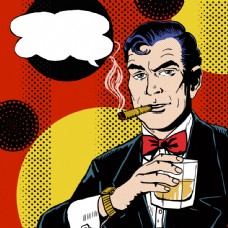 烟酒喝酒抽烟的男人图片