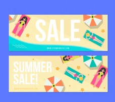 夏天销售banner设计卡片