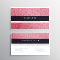 名片带线条和抽象形状的粉红色访问卡