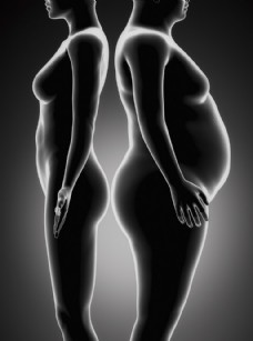 女性瘦身瘦身女性与肥胖女性图片