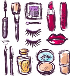 化妆品手绘图案