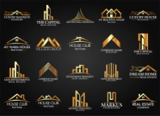 标志建筑金色房屋建筑地产标志图片