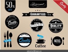 咖啡餐厅质量徽章收藏