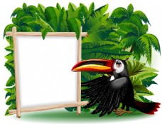 卡通鹦鹉背景设计图片