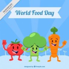 健康饮食世界粮食日的快乐蔬菜