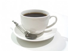 咖啡杯洁白杯具里的美味咖啡图片