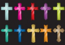 字体丰富多彩的十字架