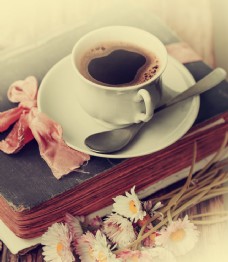 菊花茶与咖啡图片