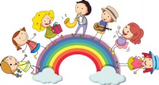 爱上彩虹上的儿童
