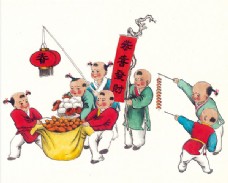 中国新年新年中国年画海报