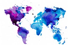 世界地图彩色矢量素材