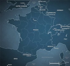 法国政治地图矢量图标