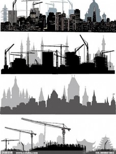 都市城市建筑剪影图片[