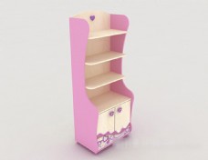 现代可爱粉色书桌3d模型下载