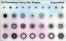 花样7种星星样式花纹图案Photoshop自定义形状素材下载