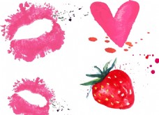 嘴唇素材嘴唇草莓心形