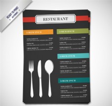 彩色餐厅菜单矢量素材