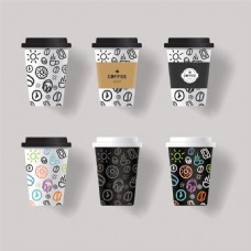 彩色花纹咖啡杯包装图片