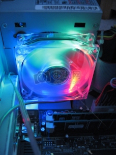 圆形芯片彩色的电脑芯片