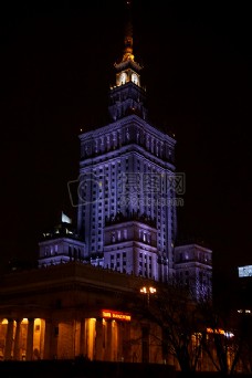 架构，时钟，宫殿，波兰，华沙，国会大厦