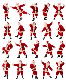多种姿势的圣诞老人图片