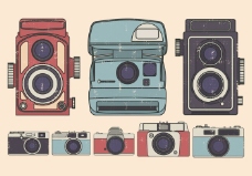 字体老式相机插图集