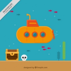 平面设计中的潜艇背景