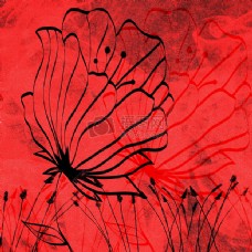 抽象的红色花朵
