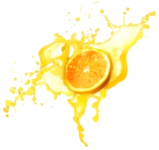 橙汁与橙子图片