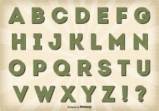 复古复古风格字母集
