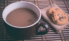 咖啡杯子咖啡厅早上巧克力饼干